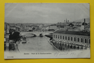 Ansichtskarte AK Genf / Brücke Coulouvreniere / 1906 / Gebäude – Kraftwerk